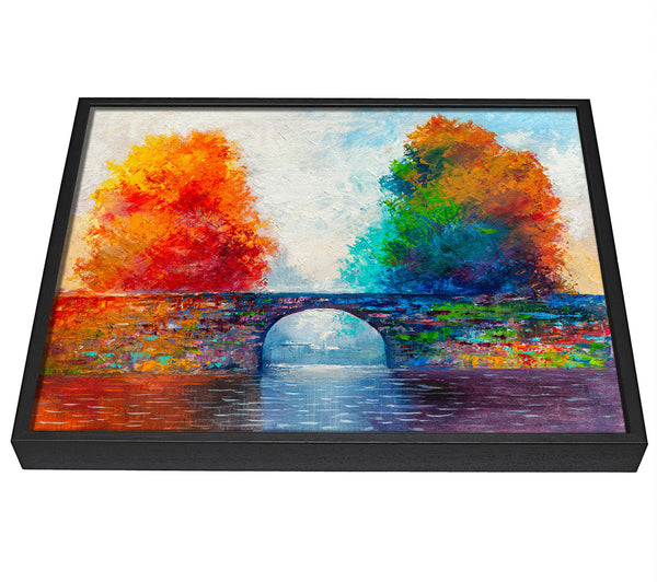 A picture of a The Bridge Between Woodland Worlds framed canvas print sold by Wallart-Direct.co.uk