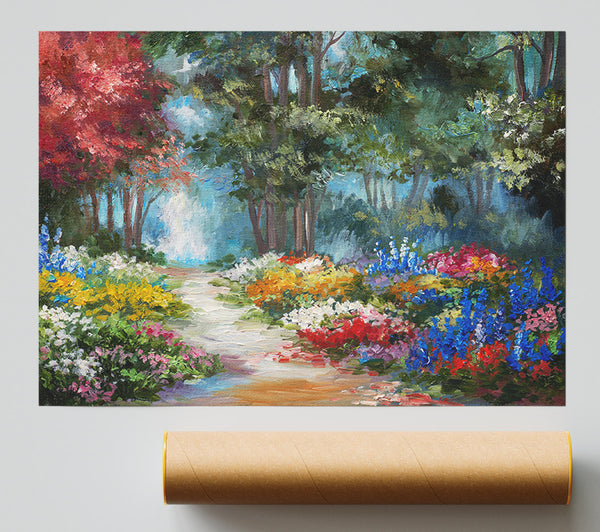 Flowers Leading Into The Forest