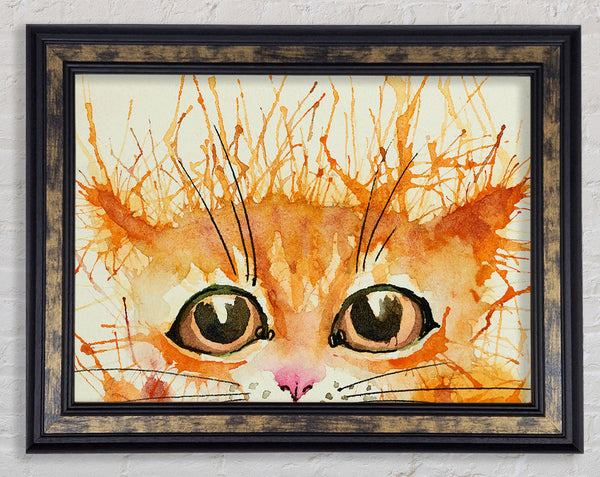 Watercolour Ginger Cat Splat