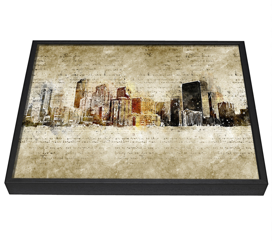 A picture of a Manuscript Brooklyn framed canvas print sold by Wallart-Direct.co.uk