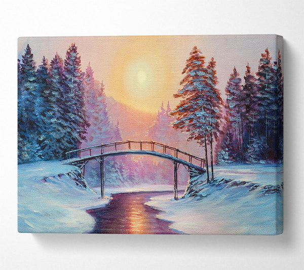 Bridge Across The Winter Scene