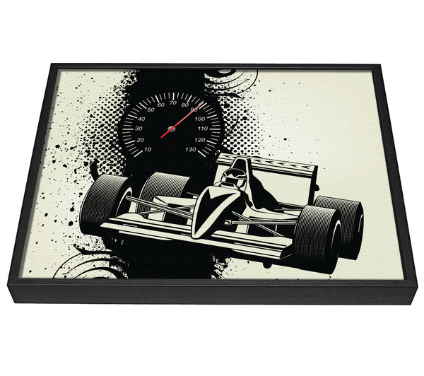 A picture of a The F1 Time Trial framed canvas print sold by Wallart-Direct.co.uk