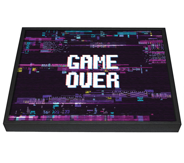 A picture of a Game Over framed canvas print sold by Wallart-Direct.co.uk