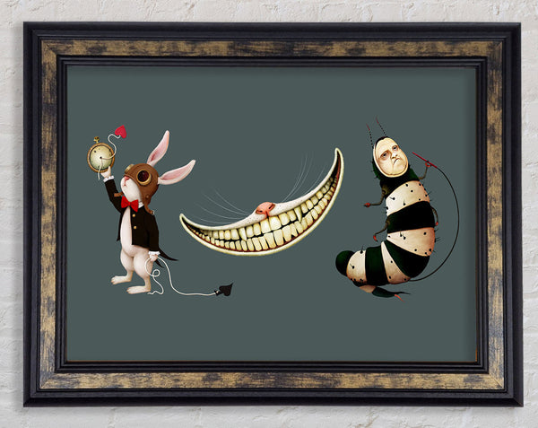 Alice In Wonderland Rabbit Cat And Caterpillar