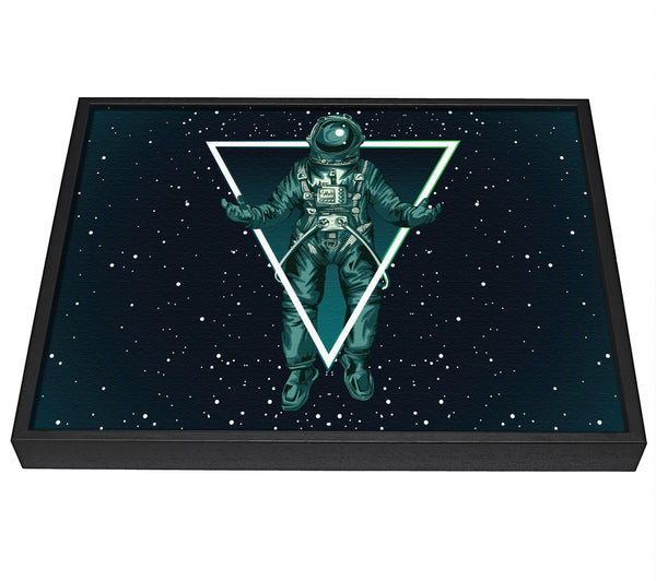 A picture of a Triangle Space Man framed canvas print sold by Wallart-Direct.co.uk