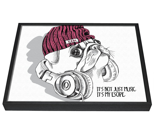 A picture of a Pug Music framed canvas print sold by Wallart-Direct.co.uk