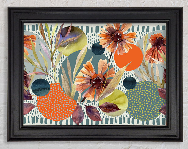 Cut Out Flowers On Abstract