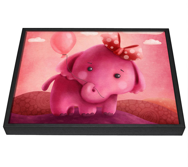 A picture of a The Pink Elephant Balloon framed canvas print sold by Wallart-Direct.co.uk