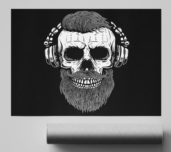 Dj Headphones Skull Beard