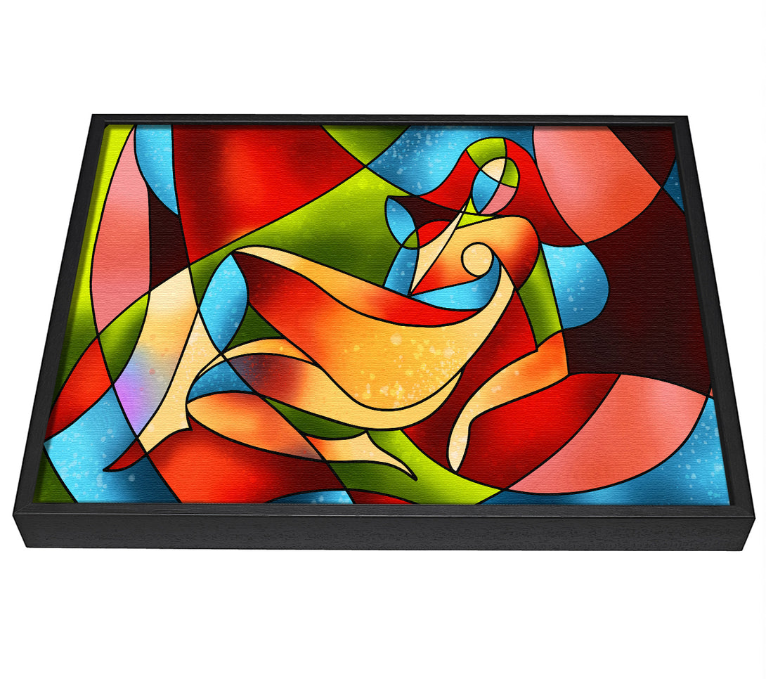 A picture of a Stained Glass Abstract framed canvas print sold by Wallart-Direct.co.uk