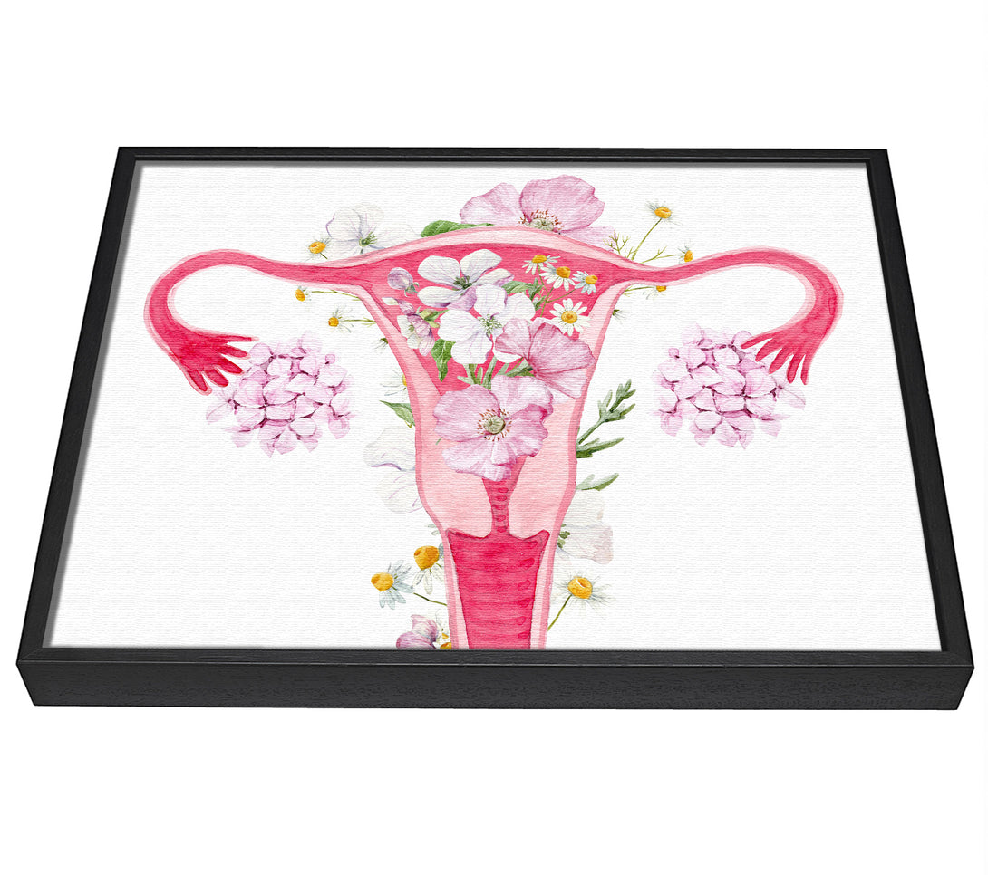 A picture of a Floral Female Anatomy framed canvas print sold by Wallart-Direct.co.uk