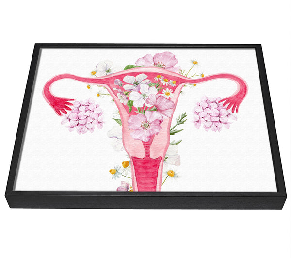 A picture of a Floral Female Anatomy framed canvas print sold by Wallart-Direct.co.uk