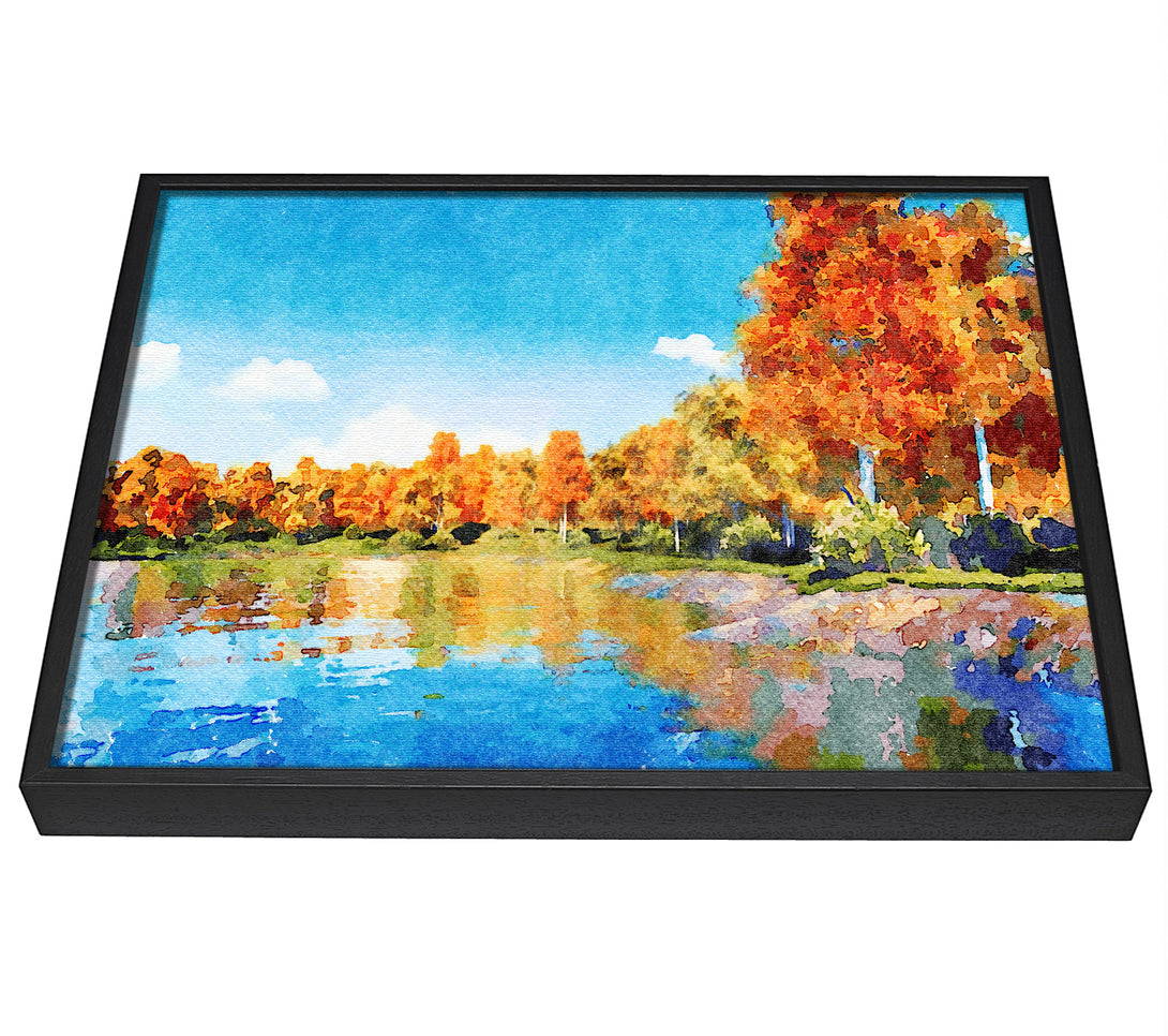 A picture of a Vibrant Orange Trees framed canvas print sold by Wallart-Direct.co.uk