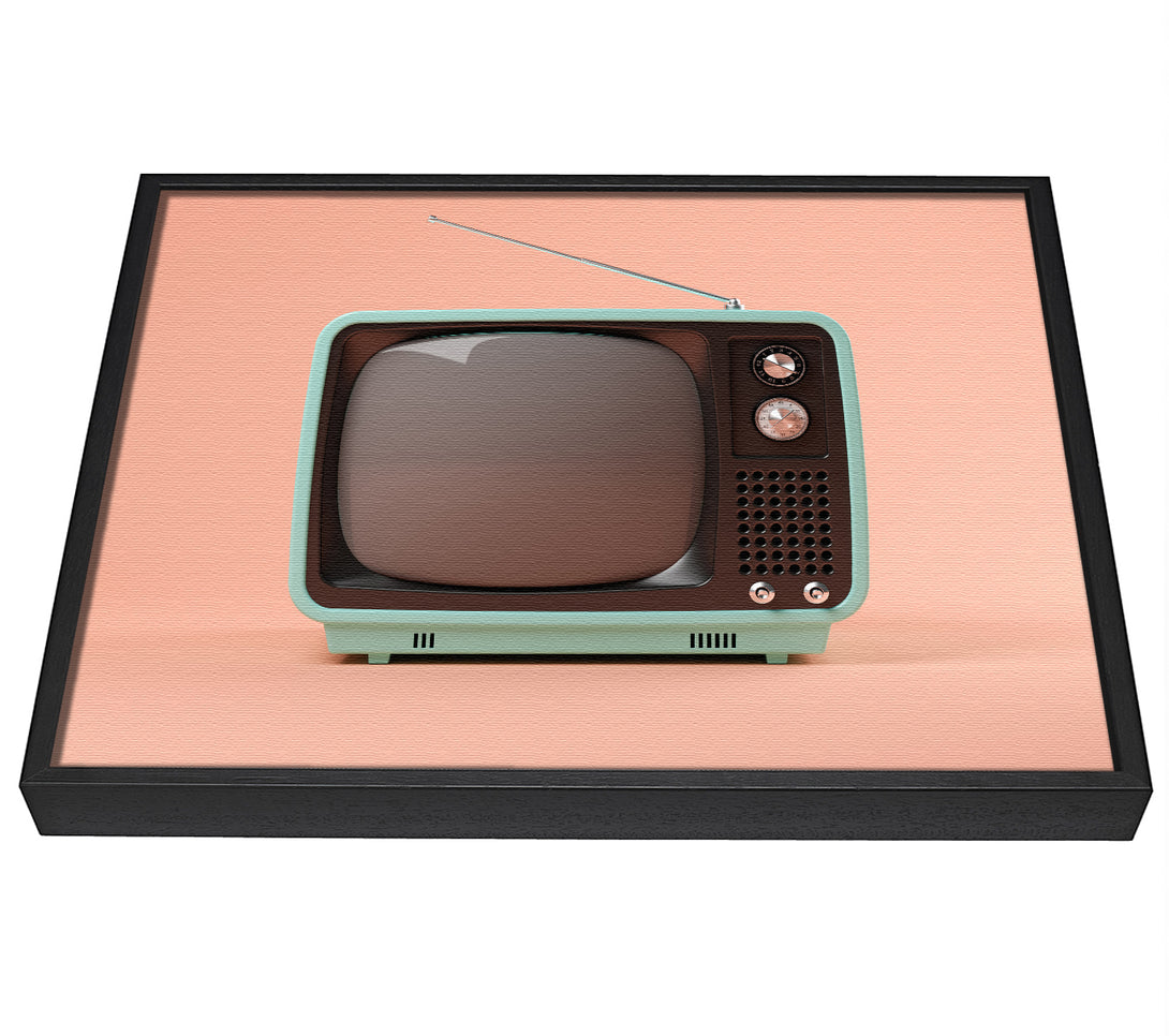 A picture of a The Retro Tv Set framed canvas print sold by Wallart-Direct.co.uk