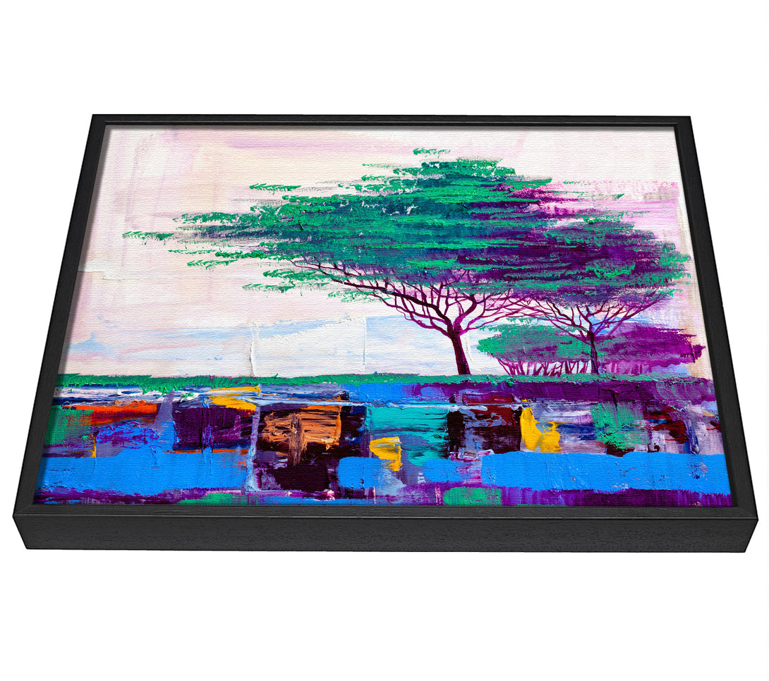 A picture of a Stunning African Horizon Paint framed canvas print sold by Wallart-Direct.co.uk