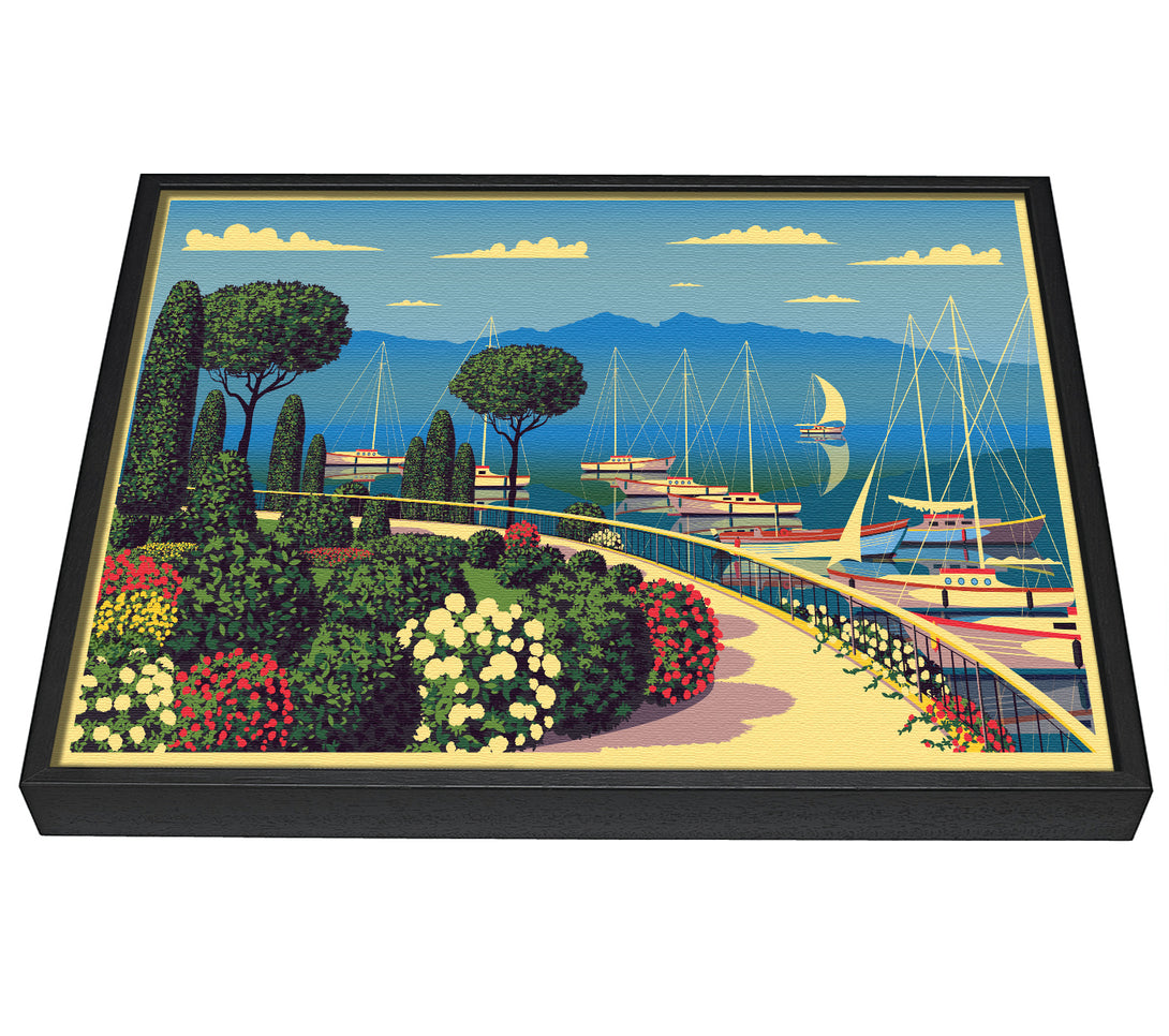 A picture of a Vintage Travel Poster framed canvas print sold by Wallart-Direct.co.uk