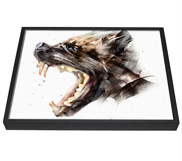 A picture of a Hyena Head framed canvas print sold by Wallart-Direct.co.uk