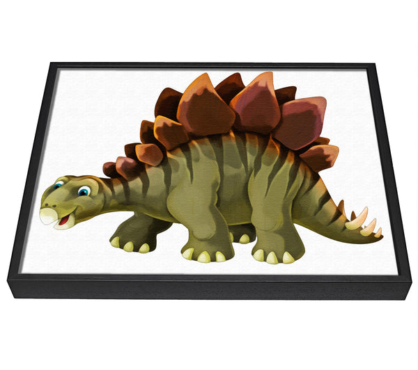 A picture of a The Happy Stegosaurus framed canvas print sold by Wallart-Direct.co.uk