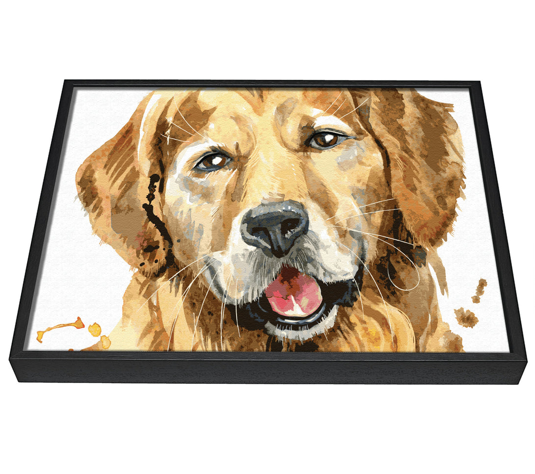 A picture of a Labrador Happiness framed canvas print sold by Wallart-Direct.co.uk