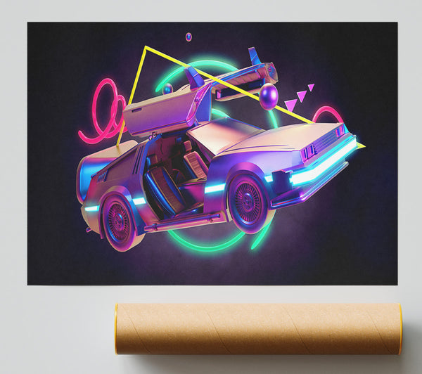 Delorean Car Neon