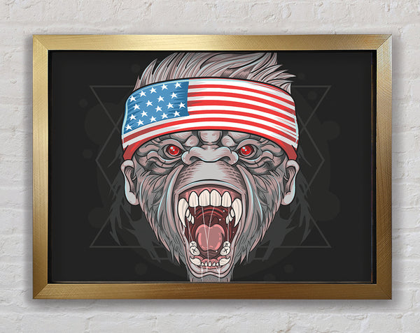 Angry Gorilla American Flag