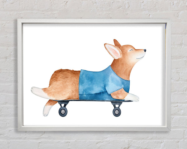 Corgi On A Skateboard