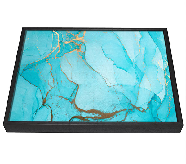 A picture of a Aqua Fusion Glitter framed canvas print sold by Wallart-Direct.co.uk