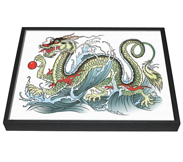 A picture of a The Chinese Dragon Dance framed canvas print sold by Wallart-Direct.co.uk