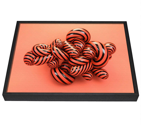 A picture of a Twisty Stripey Mess framed canvas print sold by Wallart-Direct.co.uk