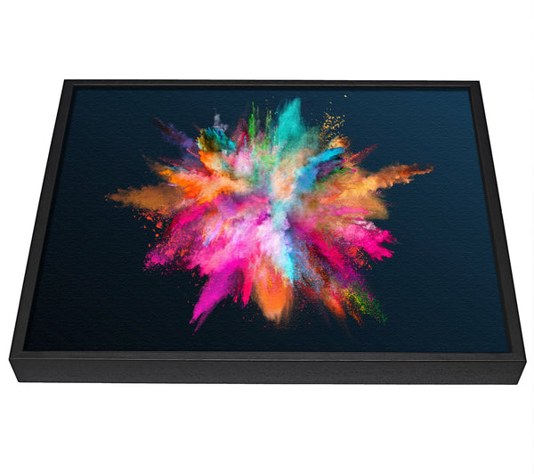 A picture of a Explosion Of Paint Rainbow framed canvas print sold by Wallart-Direct.co.uk