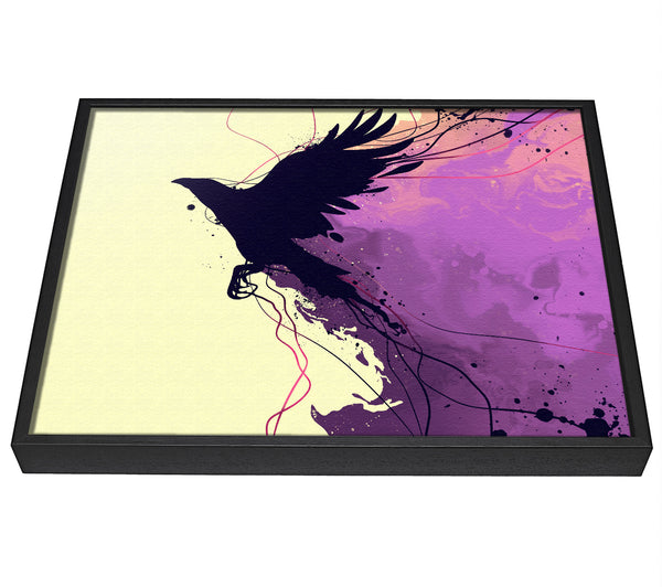 A picture of a Blackbird Breaking The Boundries framed canvas print sold by Wallart-Direct.co.uk