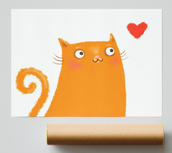 The Love Heart Orange Cat