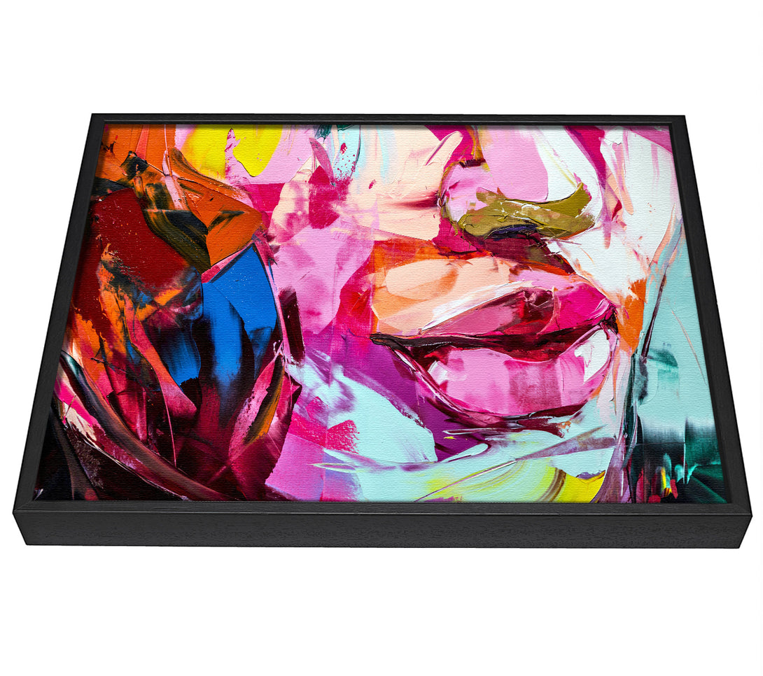 A picture of a The Lips Of Colour framed canvas print sold by Wallart-Direct.co.uk