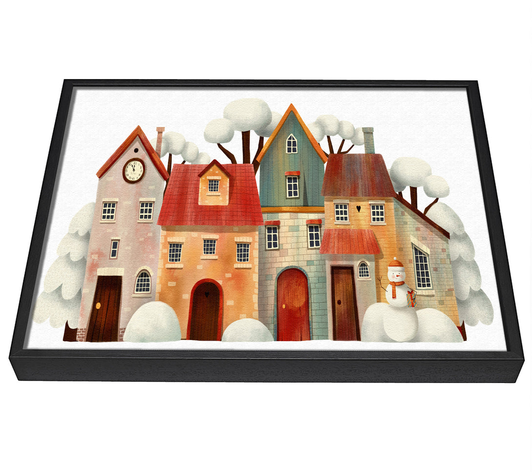 A picture of a Stack Of Houses framed canvas print sold by Wallart-Direct.co.uk