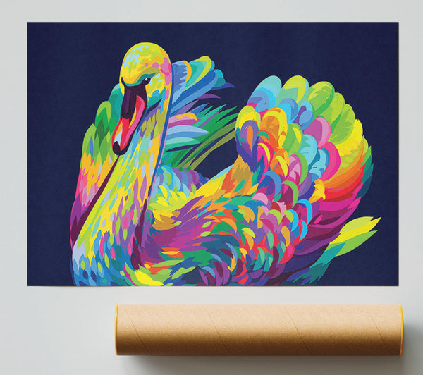 The Vibrant Swan Sitting