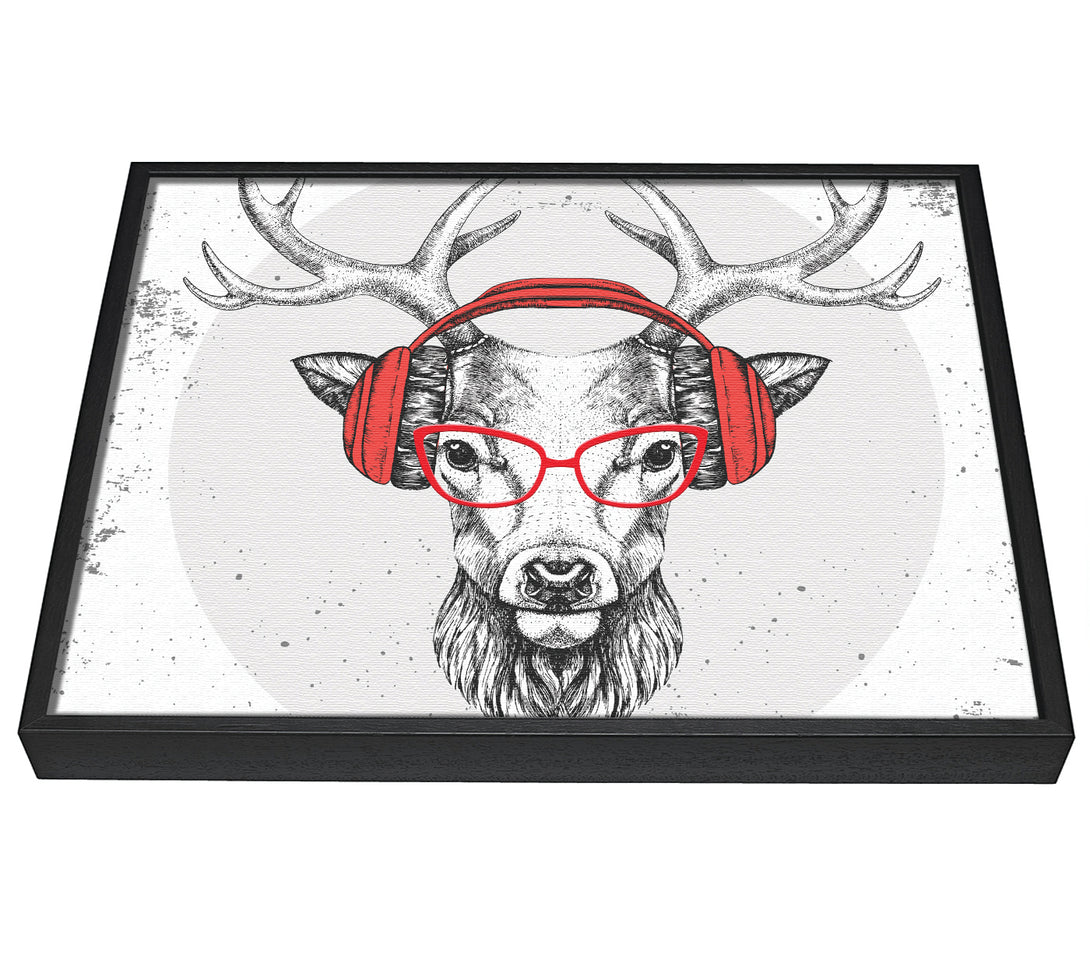 A picture of a The Stag Headphones framed canvas print sold by Wallart-Direct.co.uk