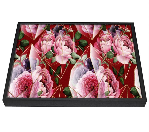 A picture of a Triangulation Of Roses framed canvas print sold by Wallart-Direct.co.uk