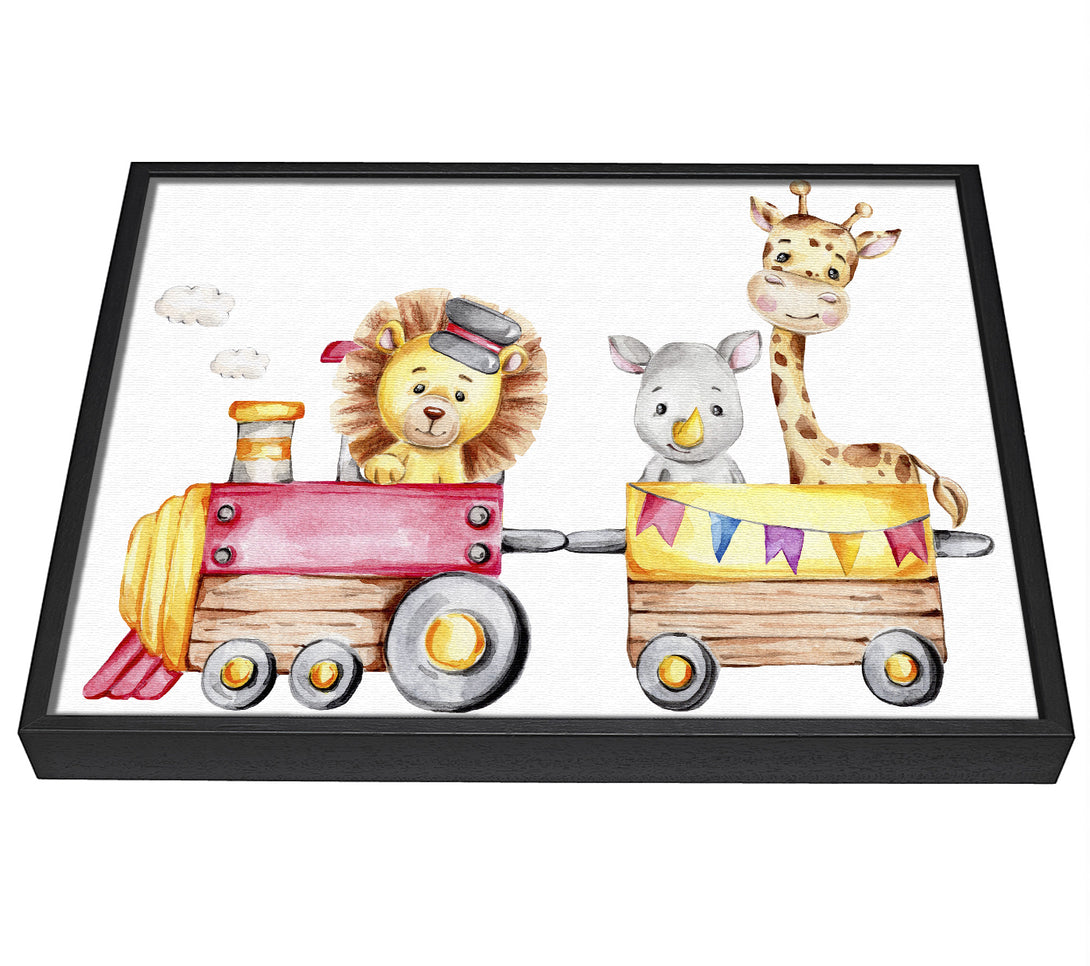 A picture of a The Animal Train framed canvas print sold by Wallart-Direct.co.uk