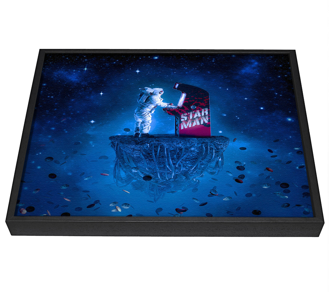 A picture of a Rocketman Playing Games framed canvas print sold by Wallart-Direct.co.uk