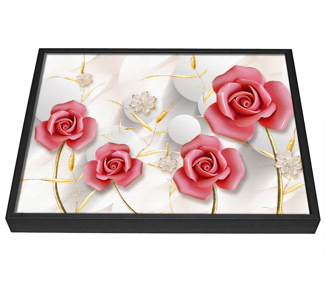 A picture of a Pink Roses Pop framed canvas print sold by Wallart-Direct.co.uk