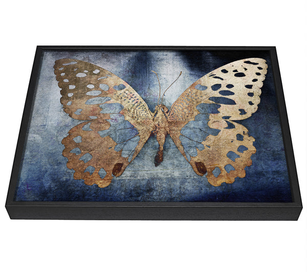 A picture of a Gold Flake Butterfly framed canvas print sold by Wallart-Direct.co.uk