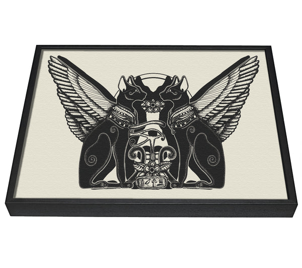 A picture of a The Cat Gods framed canvas print sold by Wallart-Direct.co.uk