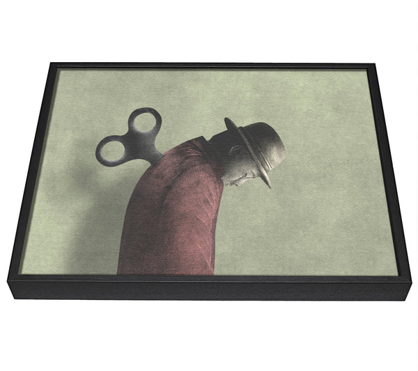 A picture of a The Wind Up Man framed canvas print sold by Wallart-Direct.co.uk