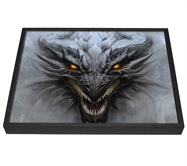 A picture of a The Evil Dragon Face framed canvas print sold by Wallart-Direct.co.uk