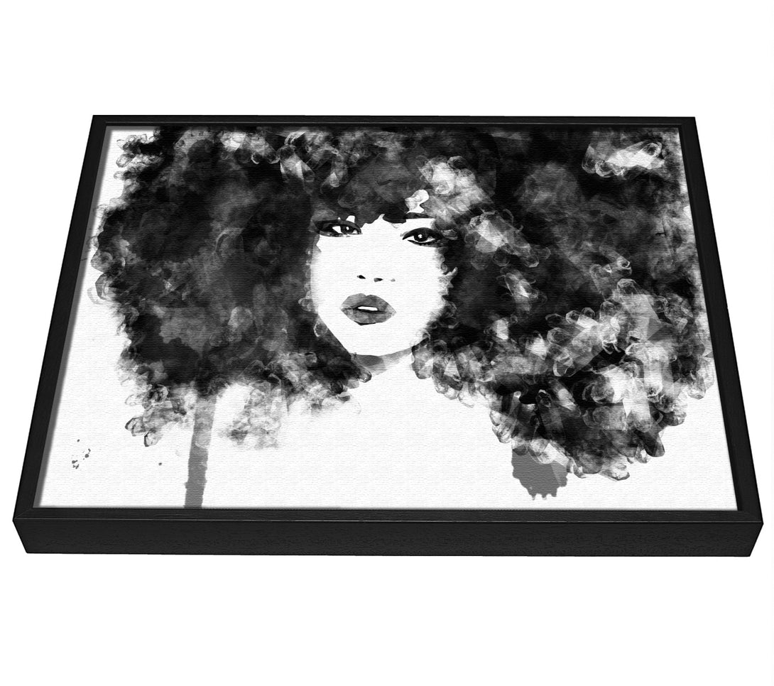 A picture of a Black Big Hair framed canvas print sold by Wallart-Direct.co.uk