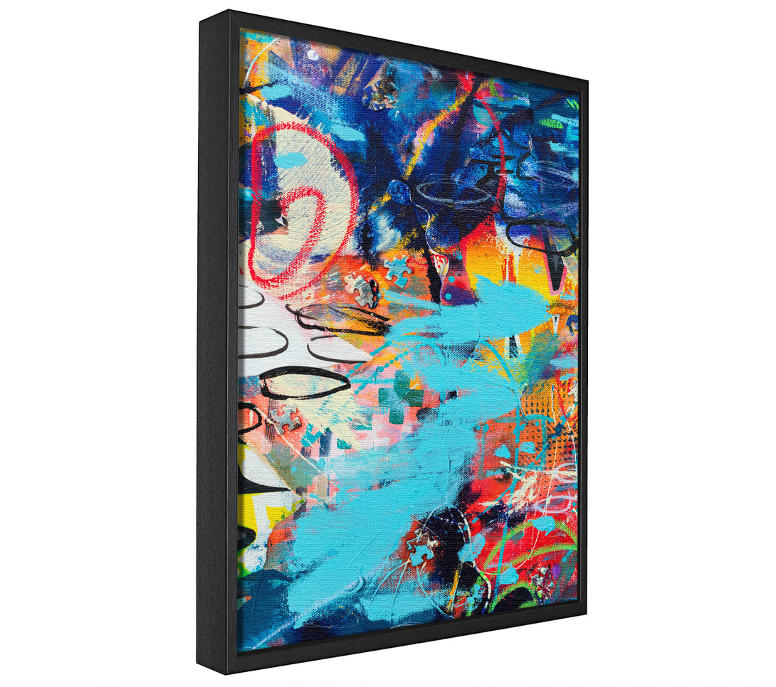 A picture of a Graffiti Layers framed canvas print sold by Wallart-Direct.co.uk