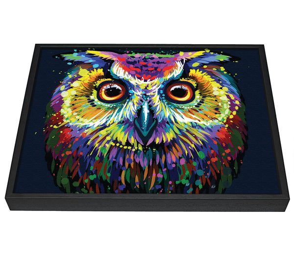 A picture of a The Spooky Vivid Owl framed canvas print sold by Wallart-Direct.co.uk