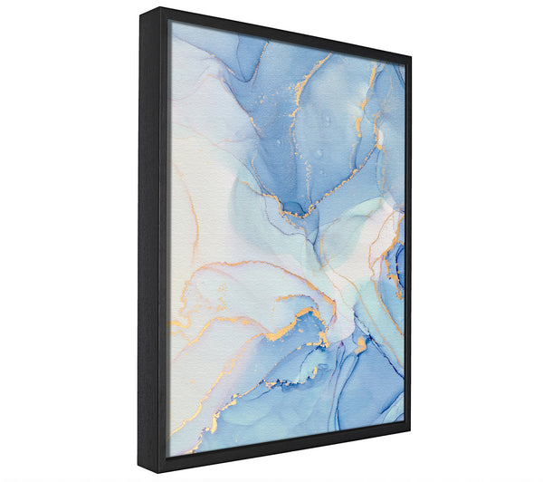 A picture of a The Light Blue Flow Glitter framed canvas print sold by Wallart-Direct.co.uk