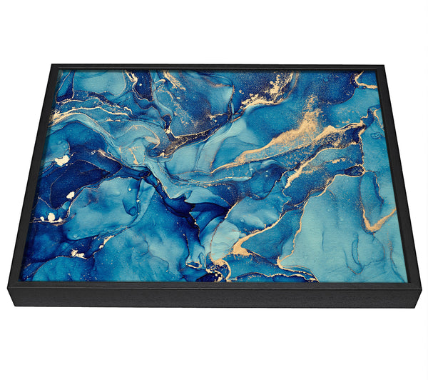 A picture of a Deep Dark Blue Glitter framed canvas print sold by Wallart-Direct.co.uk