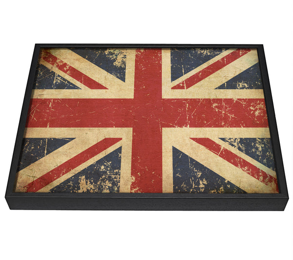 A picture of a Grunge Union Jack Erosion framed canvas print sold by Wallart-Direct.co.uk